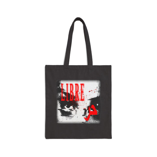 "LOOK AWAY" // Libre Cotton Canvas Tote Bag