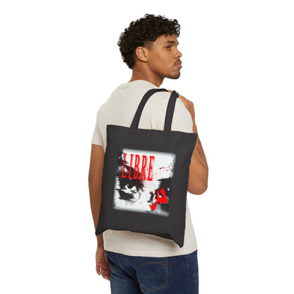 "LOOK AWAY" // Libre Cotton Canvas Tote Bag