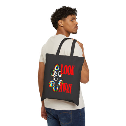 "LOOK AWAY" // Libre Cotton Canvas Tote Bag