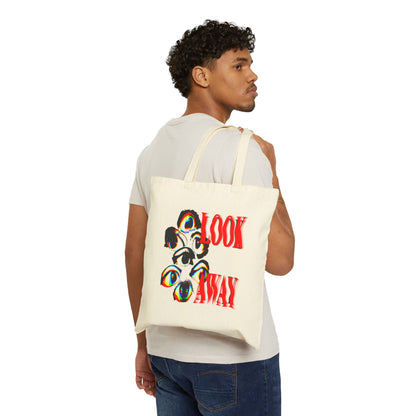 "LOOK AWAY" // Libre Cotton Canvas Tote Bag