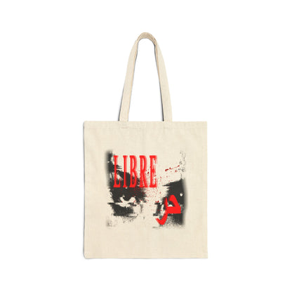 "LOOK AWAY" // Libre Cotton Canvas Tote Bag